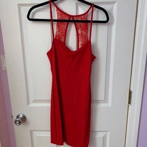 Lulu’s // Red Lace Bodycon Dress